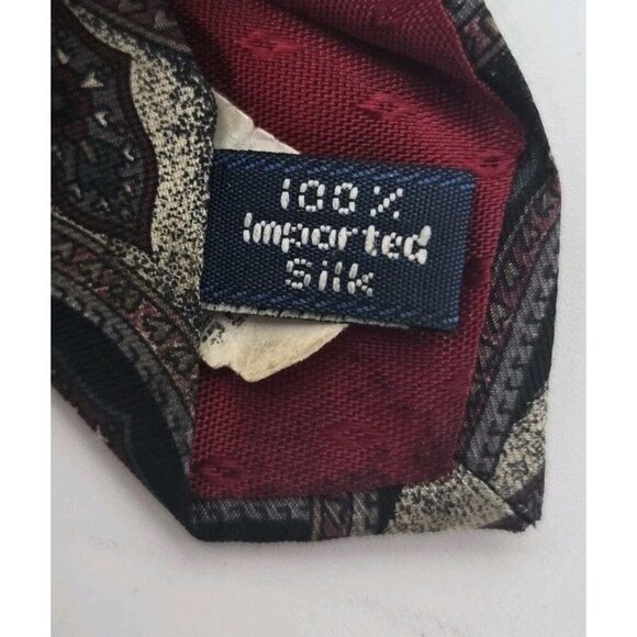 Tailors Row Finery Mens Necktie Tie Silk Paisley Wide 4 X 59 in Brown Blue NWT - Picture 7 of 7